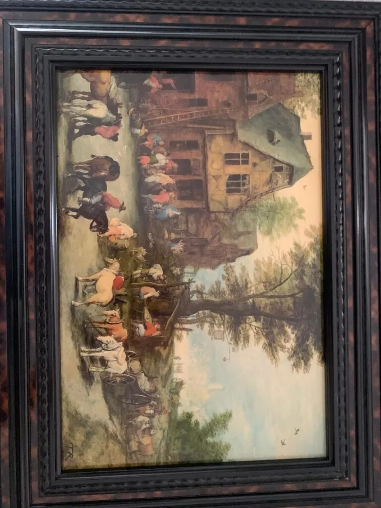 Tableau ancien à l’huile dans un cadre
